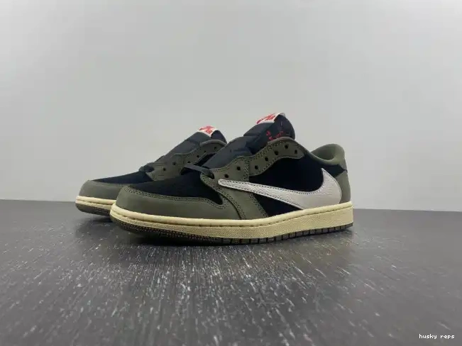 Husky 'BLACK SP AIR SCOTT LOW 1 TRAVIS OLIVE' JORDAN X OG DM7866-002 0618